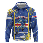 Custom Cape Verde Hoodie Blue Shark National Flag