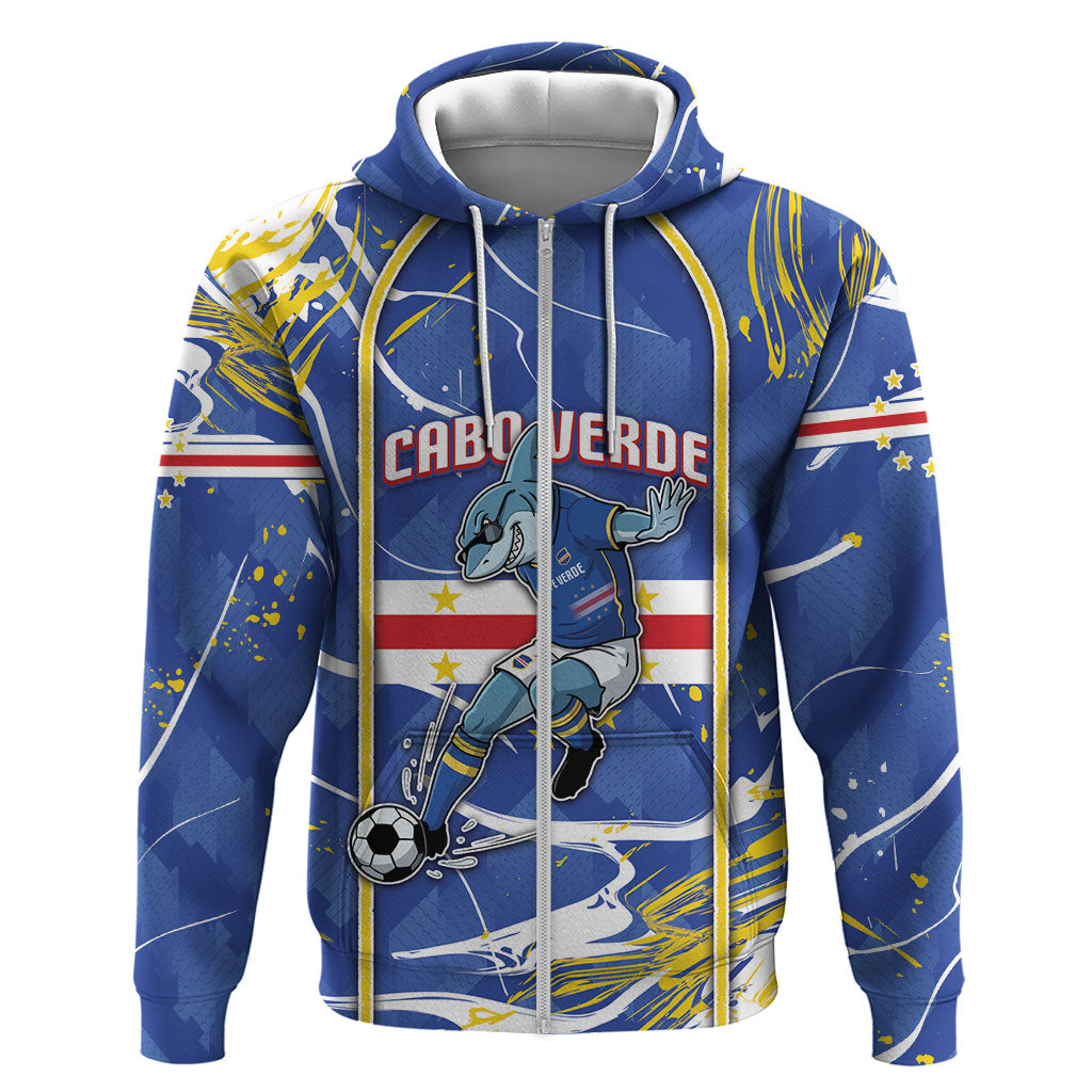 Custom Cape Verde Hoodie Blue Shark National Flag