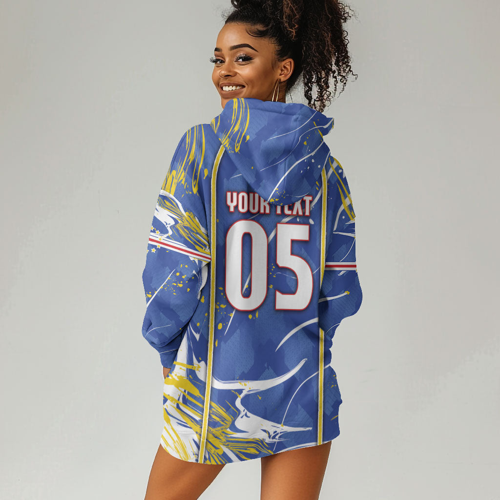 Custom Cape Verde Hoodie Dress Blue Shark National Flag