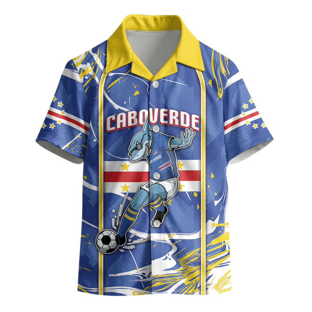 Custom Cape Verde Kid Hawaiian Shirt Blue Shark National Flag