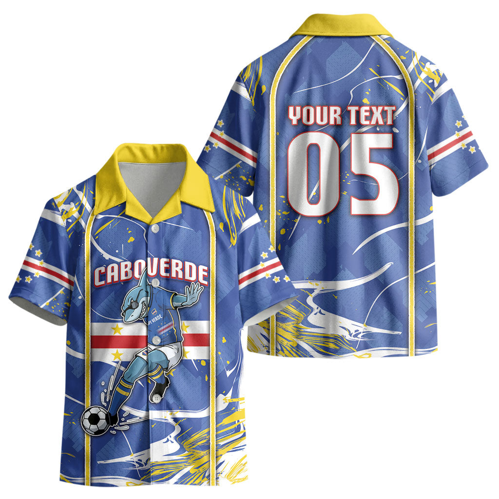 Custom Cape Verde Kid Hawaiian Shirt Blue Shark National Flag