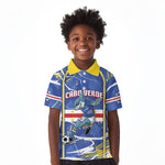 Custom Cape Verde Kid Polo Shirt Blue Shark National Flag