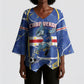 Custom Cape Verde Kimono Sleeve Blouse Blue Shark National Flag