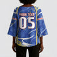 Custom Cape Verde Kimono Sleeve Blouse Blue Shark National Flag