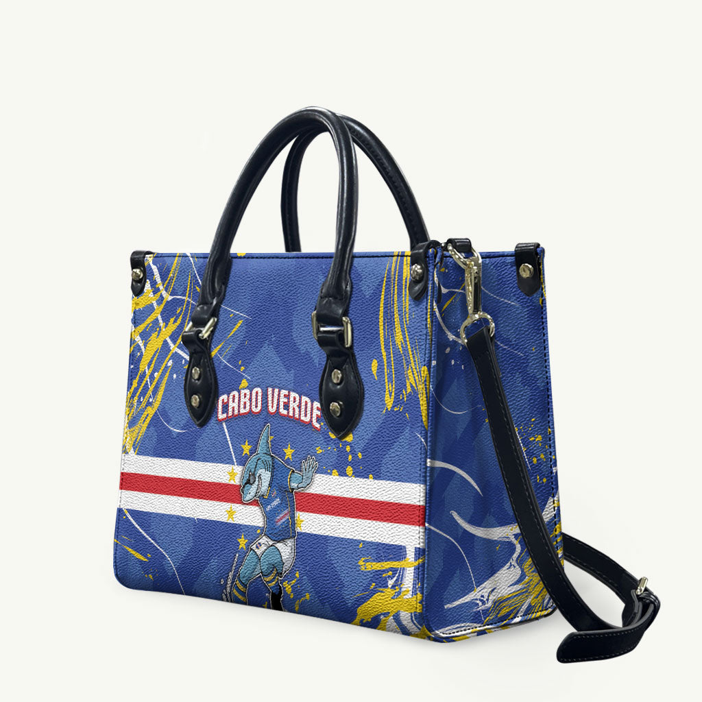 Cape Verde Leather Bag Blue Shark National Flag
