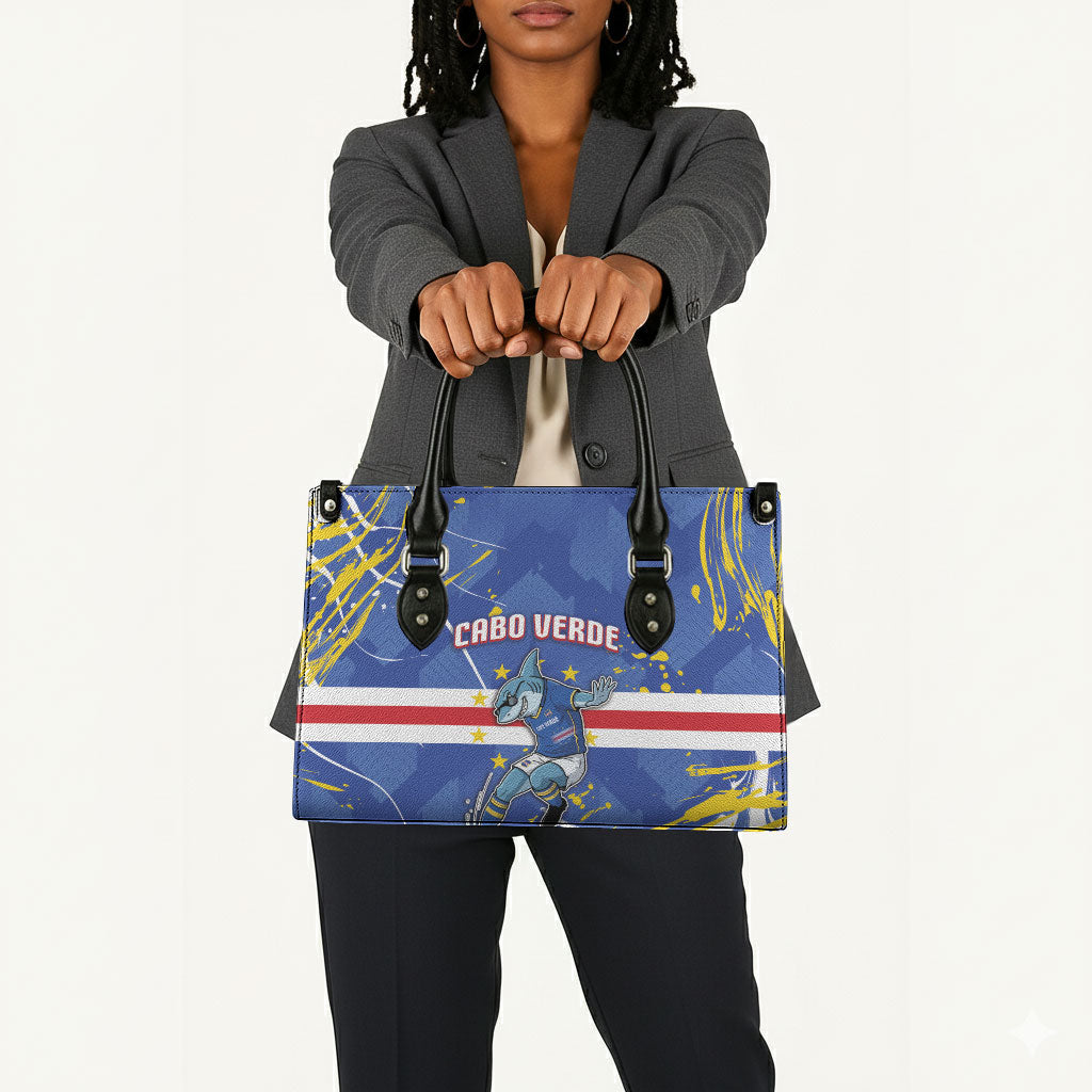 Cape Verde Leather Bag Blue Shark National Flag