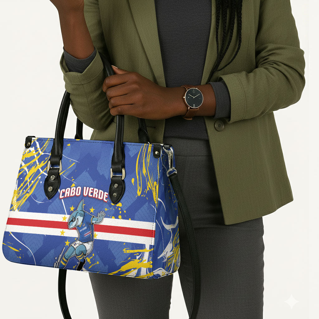 Cape Verde Leather Bag Blue Shark National Flag