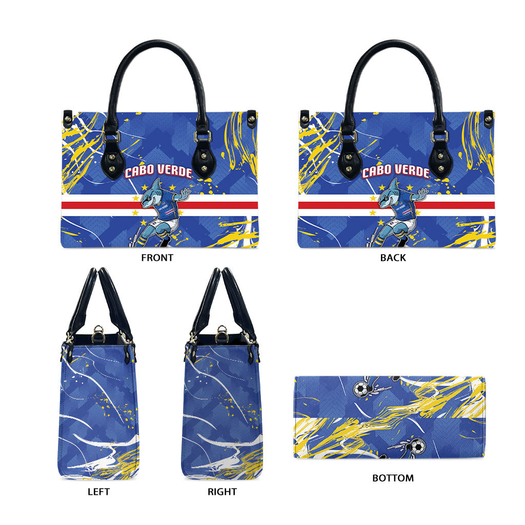 Cape Verde Leather Bag Blue Shark National Flag