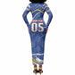 Custom Cape Verde Long Sleeve Bodycon Dress Blue Shark National Flag