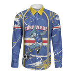 Custom Cape Verde Long Sleeve Button Shirt Blue Shark National Flag
