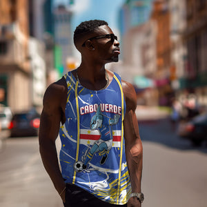 Custom Cape Verde Men Tank Top Blue Shark National Flag