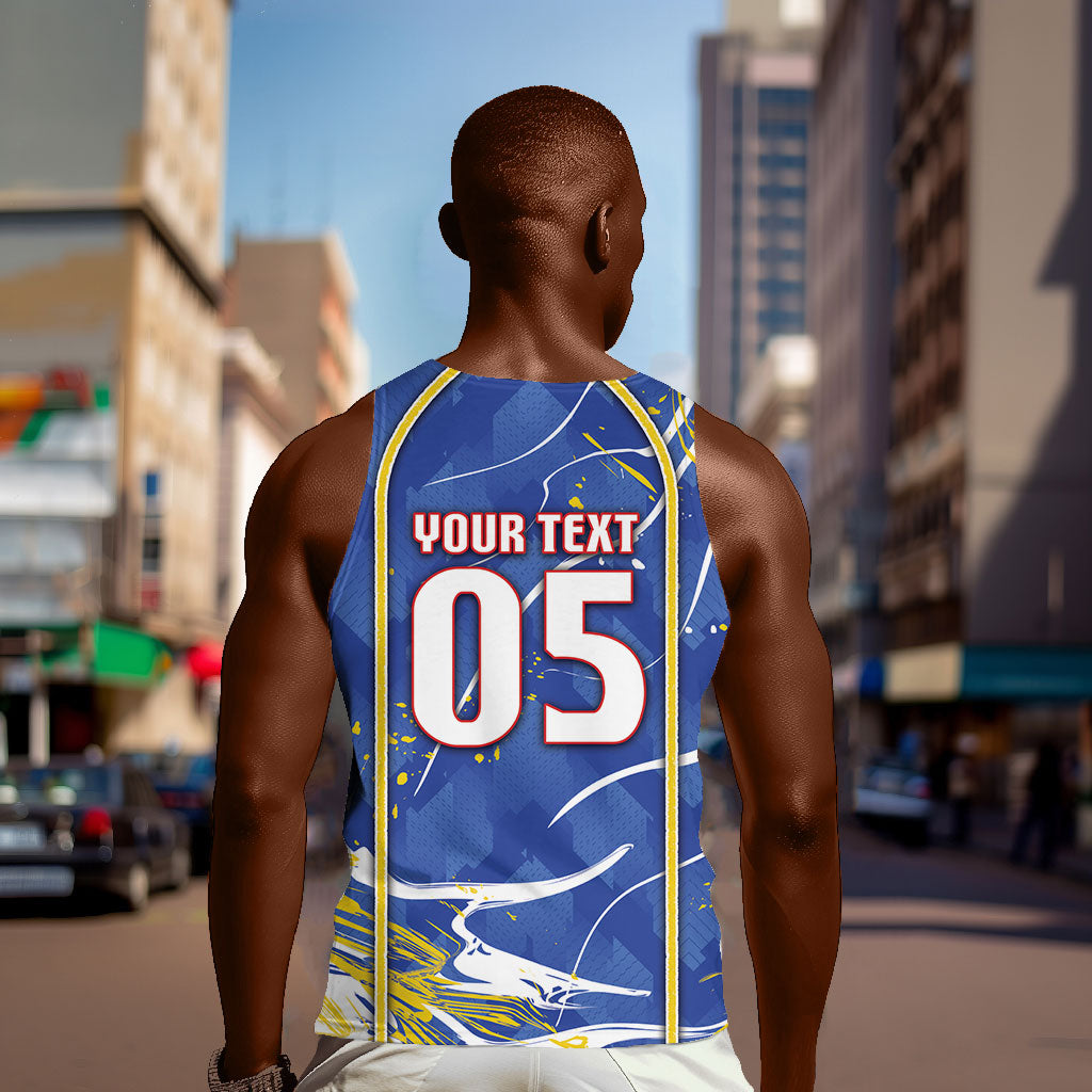 Custom Cape Verde Men Tank Top Blue Shark National Flag