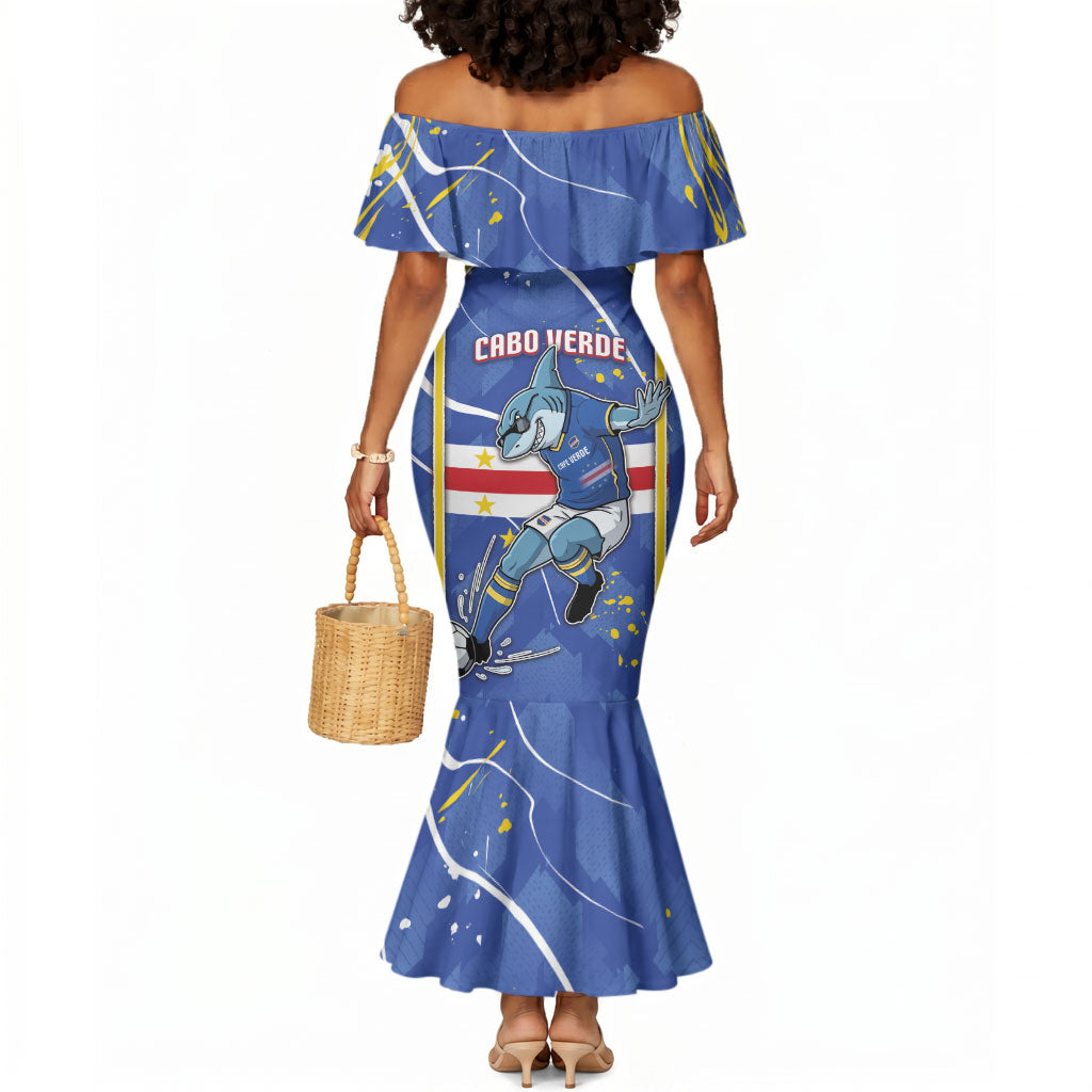 Custom Cape Verde Mermaid Dress Blue Shark National Flag