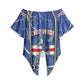 Custom Cape Verde Off Shoulder Wrap Waist Top Blue Shark National Flag