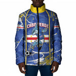 Custom Cape Verde Padded Jacket Blue Shark National Flag