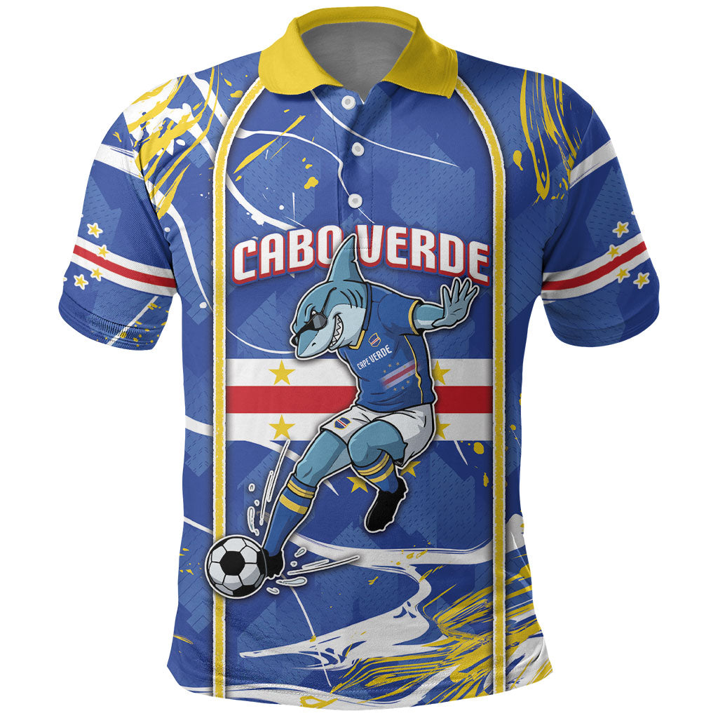 Custom Cape Verde Polo Shirt Blue Shark National Flag DT05