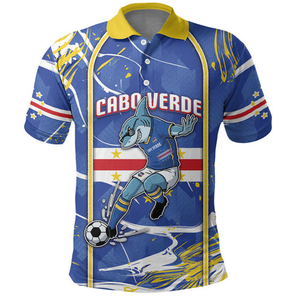 Custom Cape Verde Polo Shirt Blue Shark National Flag DT05
