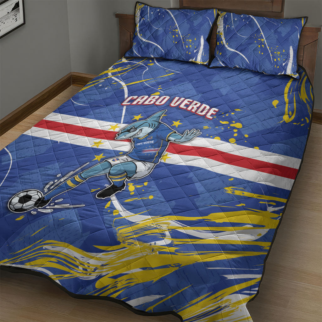 Cape Verde Quilt Bed Set Blue Shark National Flag