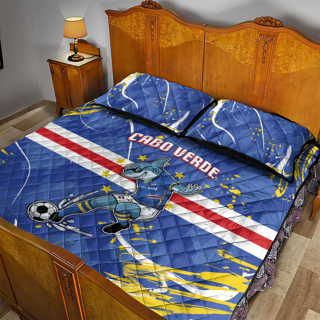 Cape Verde Quilt Bed Set Blue Shark National Flag