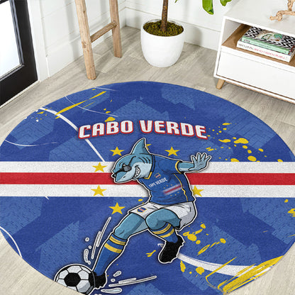Cape Verde Round Carpet Blue Shark National Flag