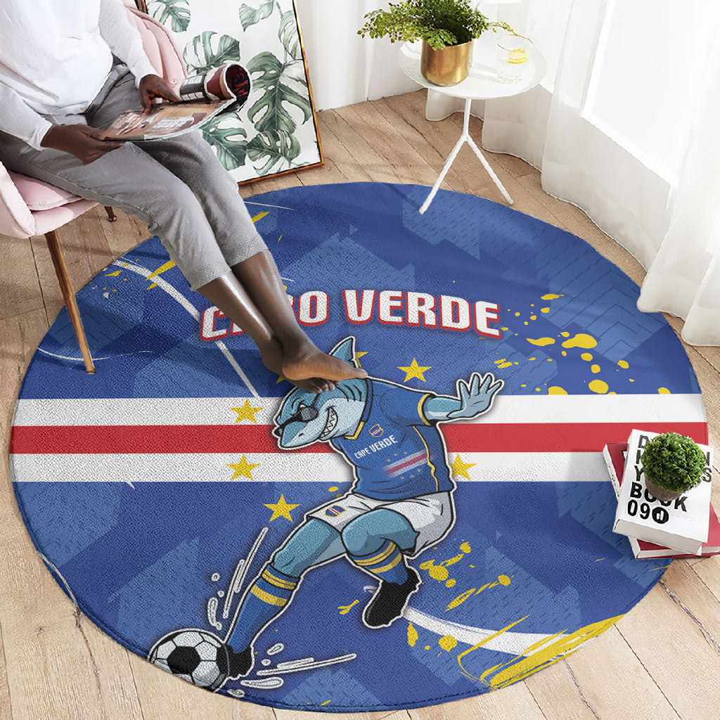 Cape Verde Round Carpet Blue Shark National Flag