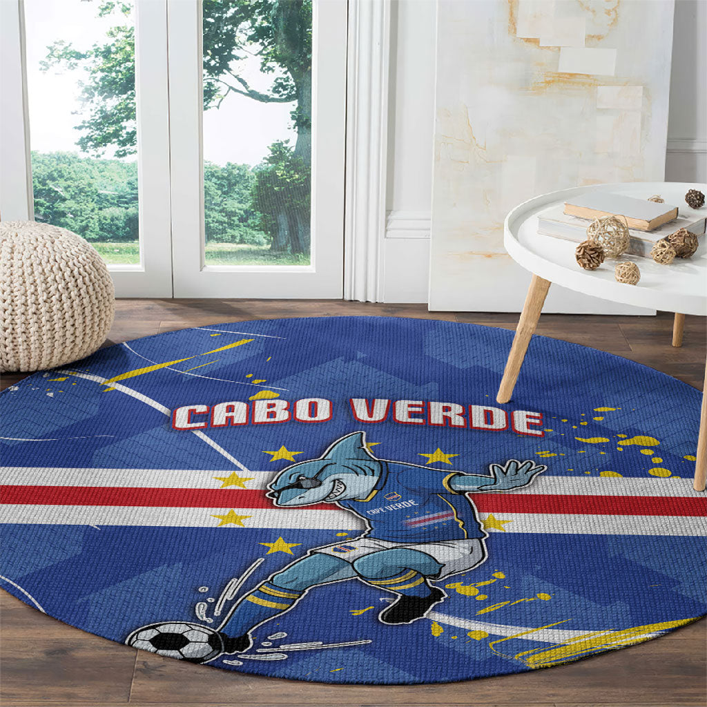 Cape Verde Round Carpet Blue Shark National Flag
