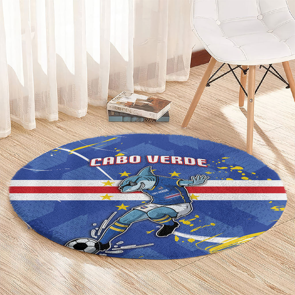 Cape Verde Round Carpet Blue Shark National Flag