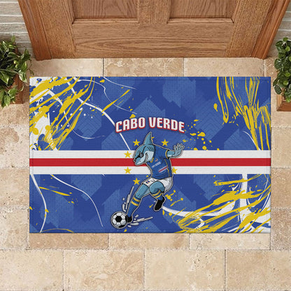 Cape Verde Rubber Doormat Blue Shark National Flag