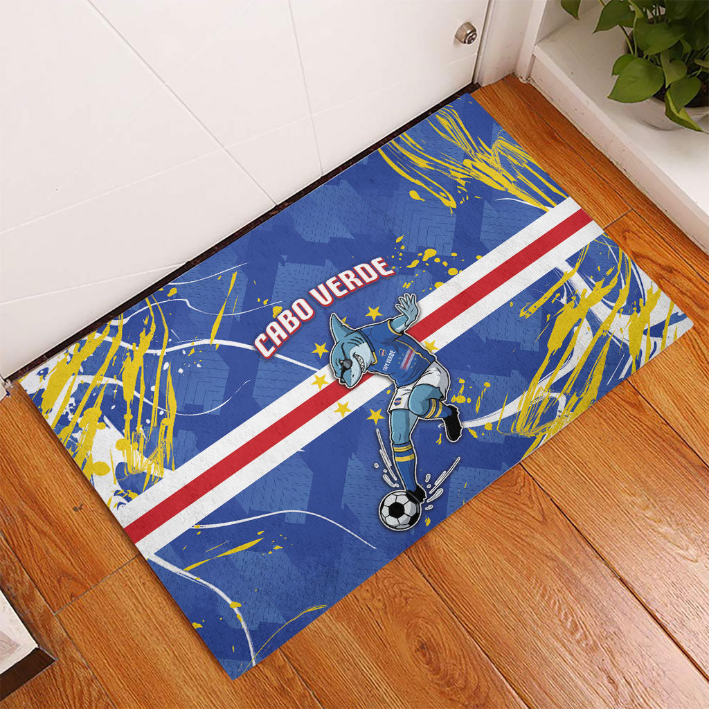 Cape Verde Rubber Doormat Blue Shark National Flag