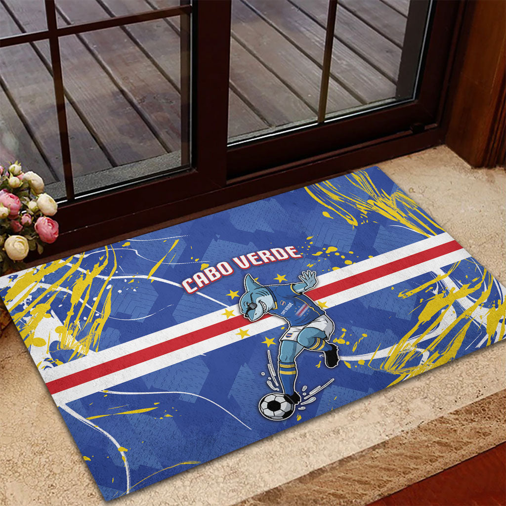 Cape Verde Rubber Doormat Blue Shark National Flag