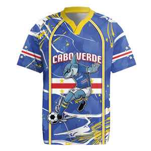 Custom Cape Verde Rugby Jersey Blue Shark National Flag