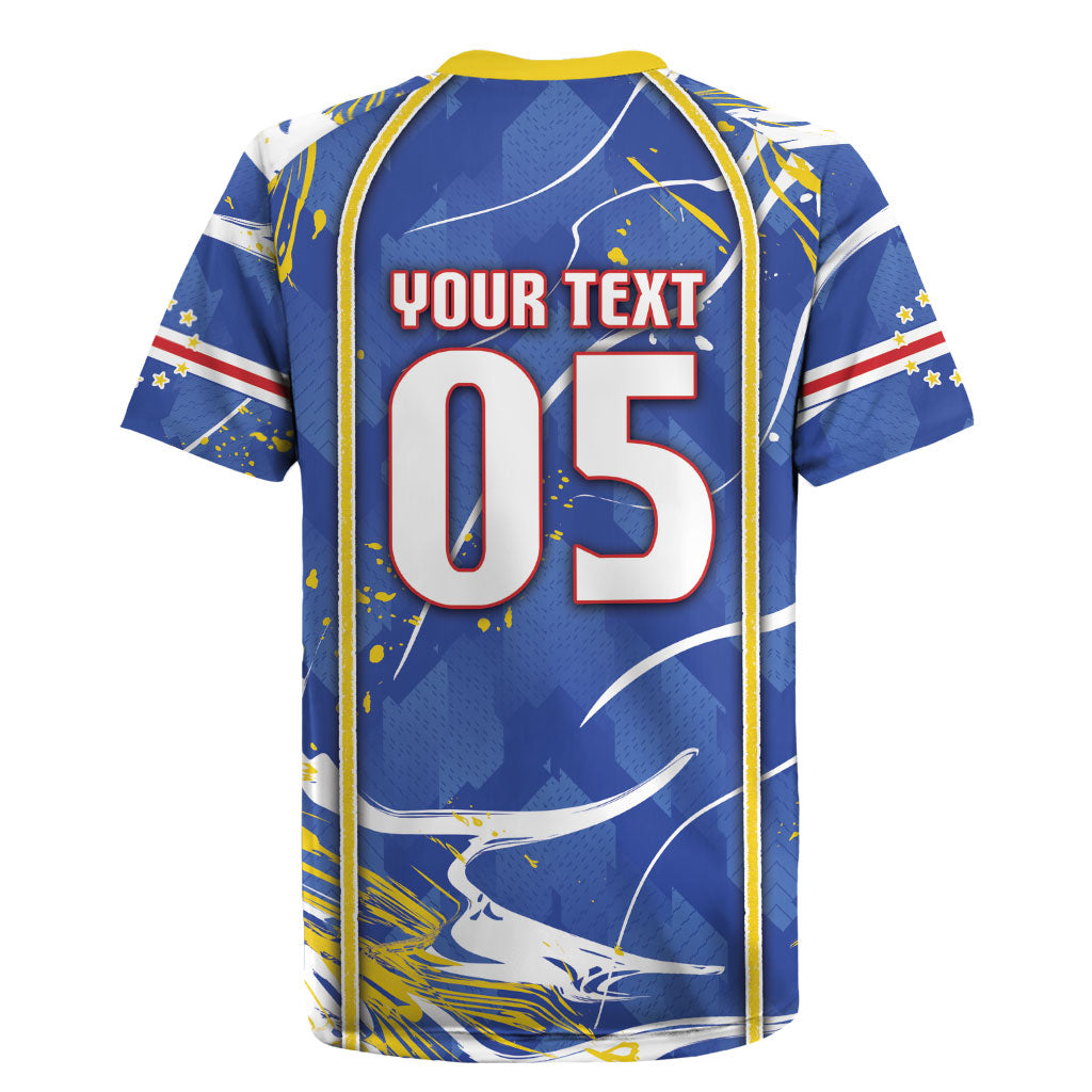 Custom Cape Verde Rugby Jersey Blue Shark National Flag
