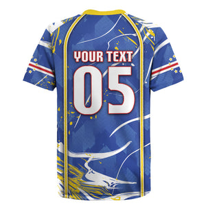 Custom Cape Verde Rugby Jersey Blue Shark National Flag