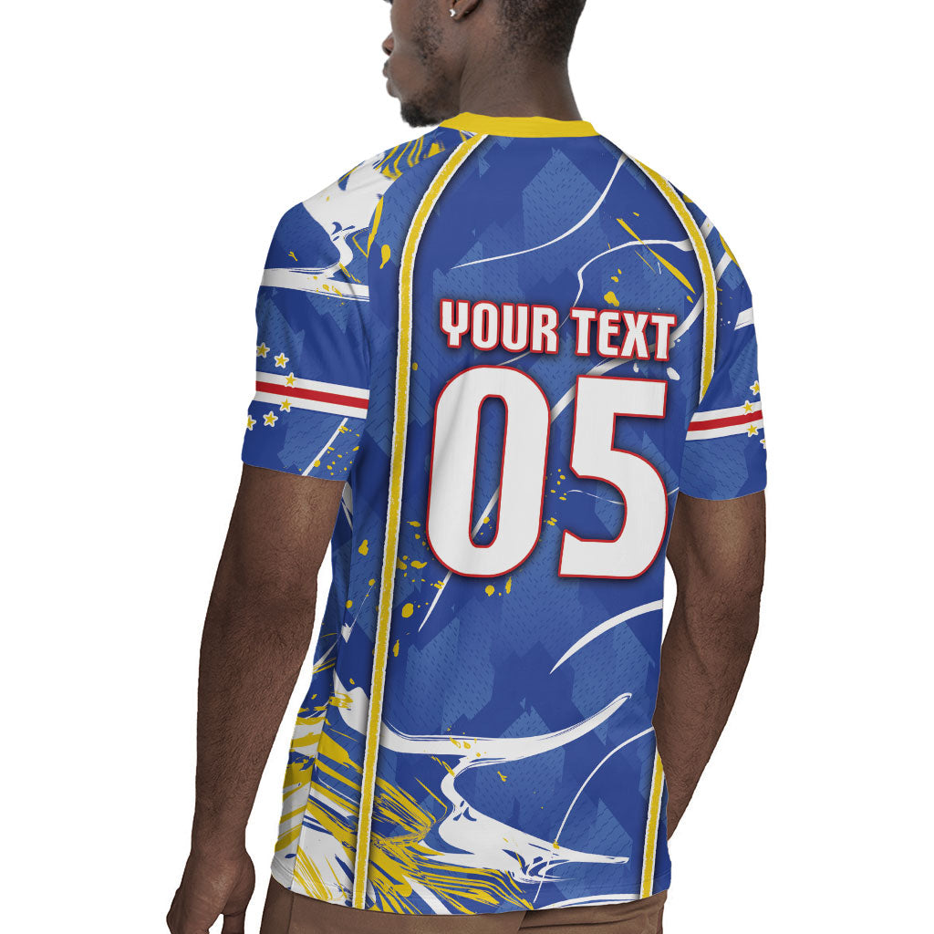 Custom Cape Verde Rugby Jersey Blue Shark National Flag