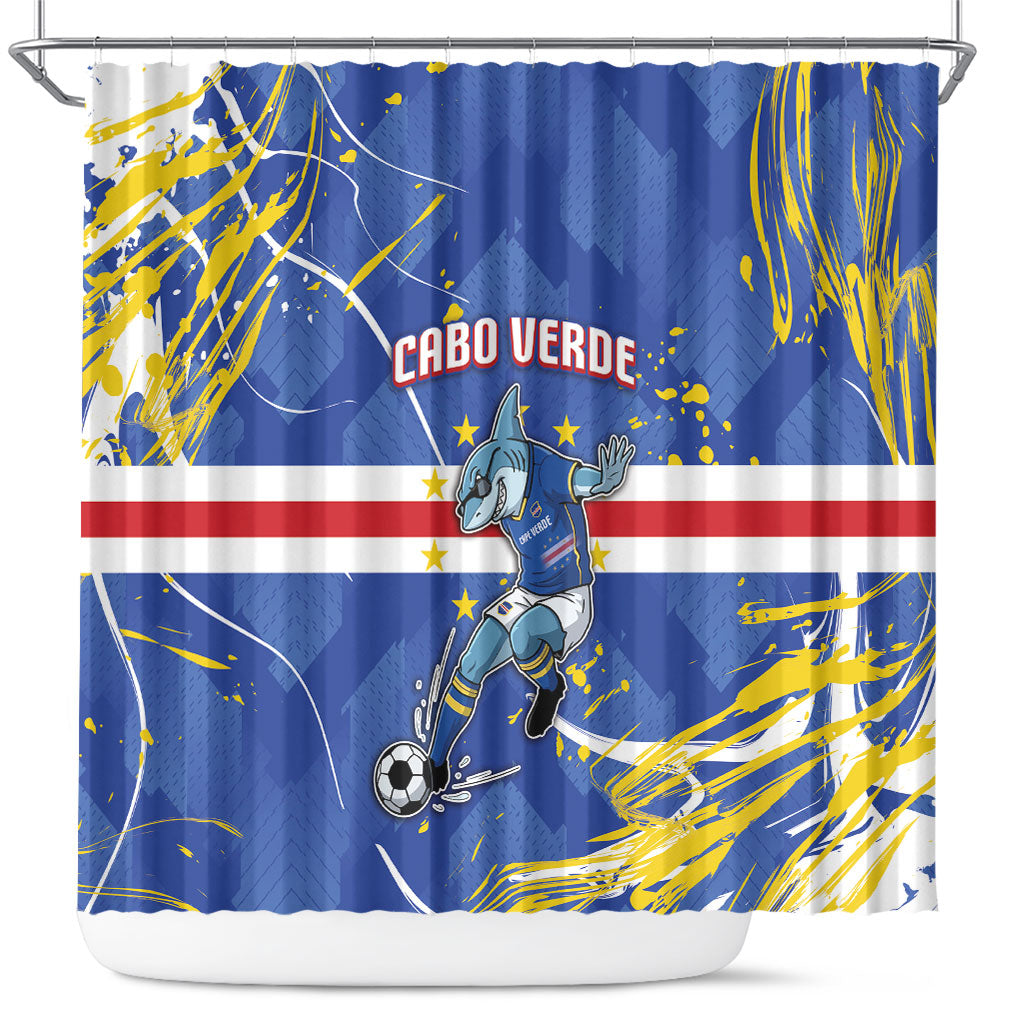Cape Verde Shower Curtain Blue Shark National Flag