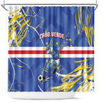 Cape Verde Shower Curtain Blue Shark National Flag
