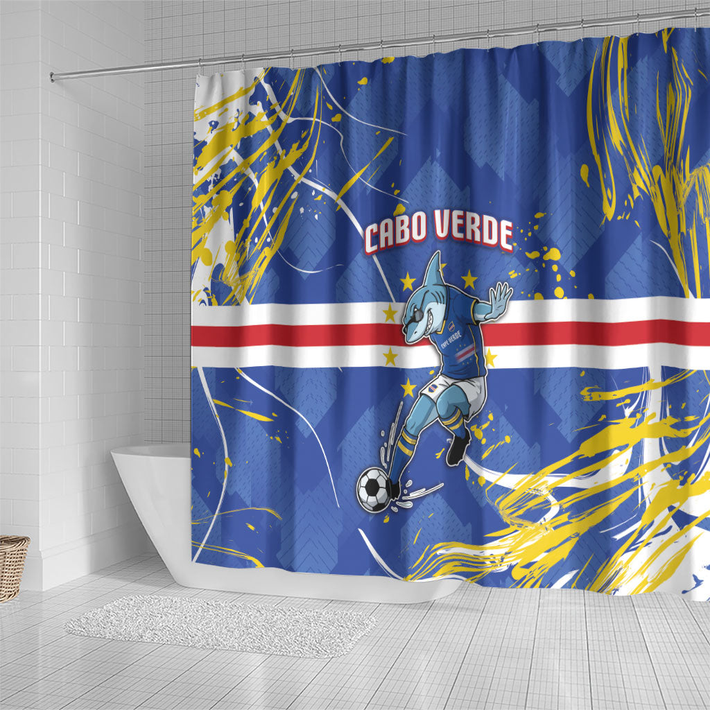 Cape Verde Shower Curtain Blue Shark National Flag
