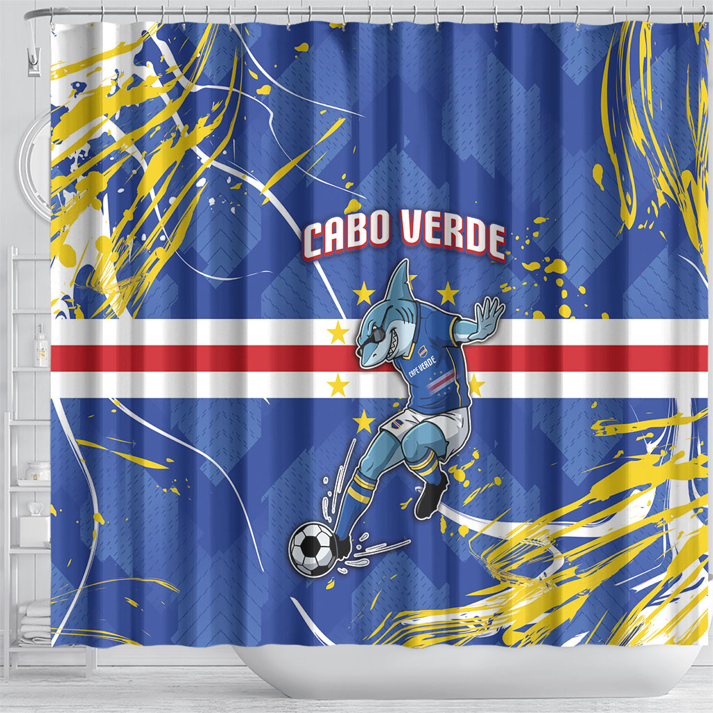 Cape Verde Shower Curtain Blue Shark National Flag
