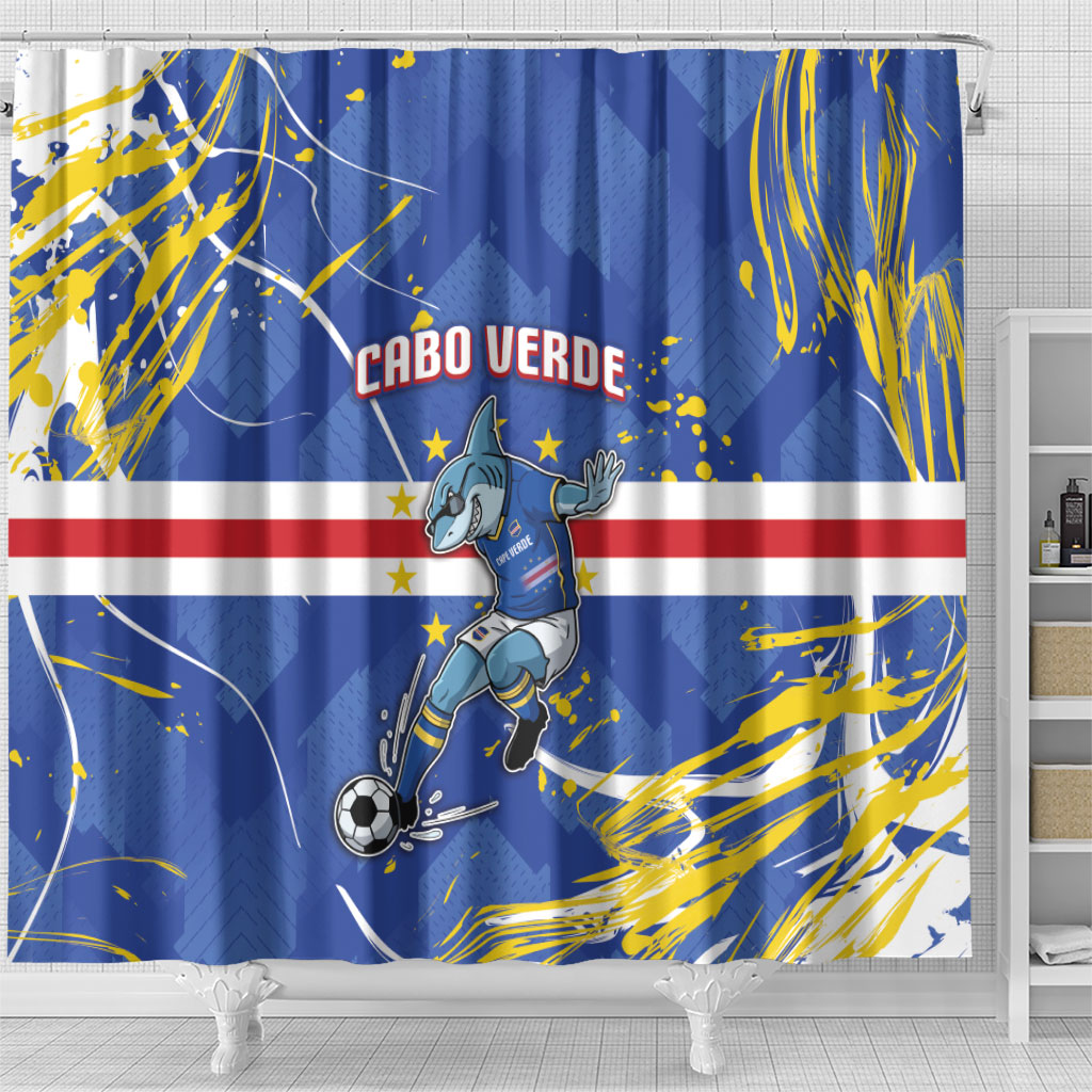 Cape Verde Shower Curtain Blue Shark National Flag