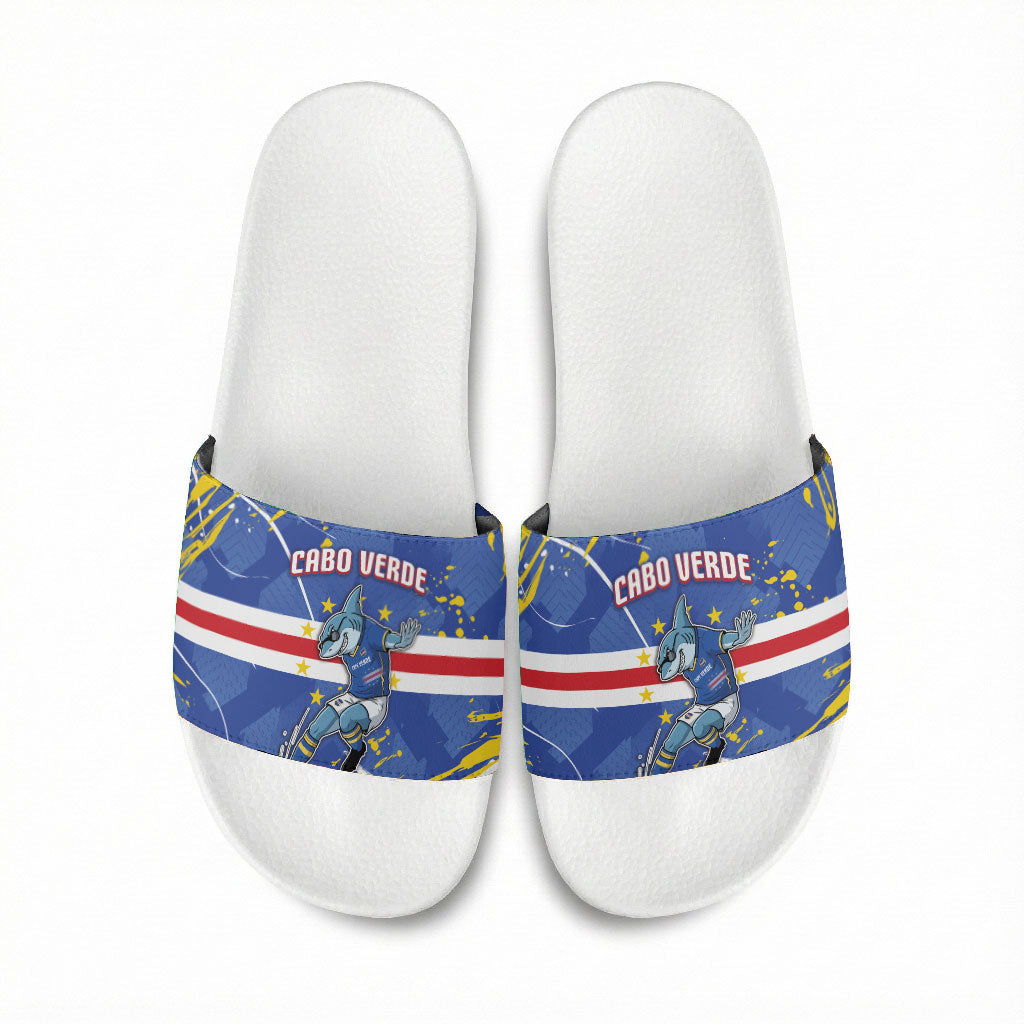 Cape Verde Slide Sandals Blue Shark National Flag