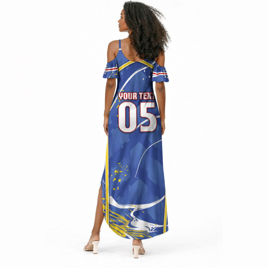 Custom Cape Verde Summer Maxi Dress Blue Shark National Flag