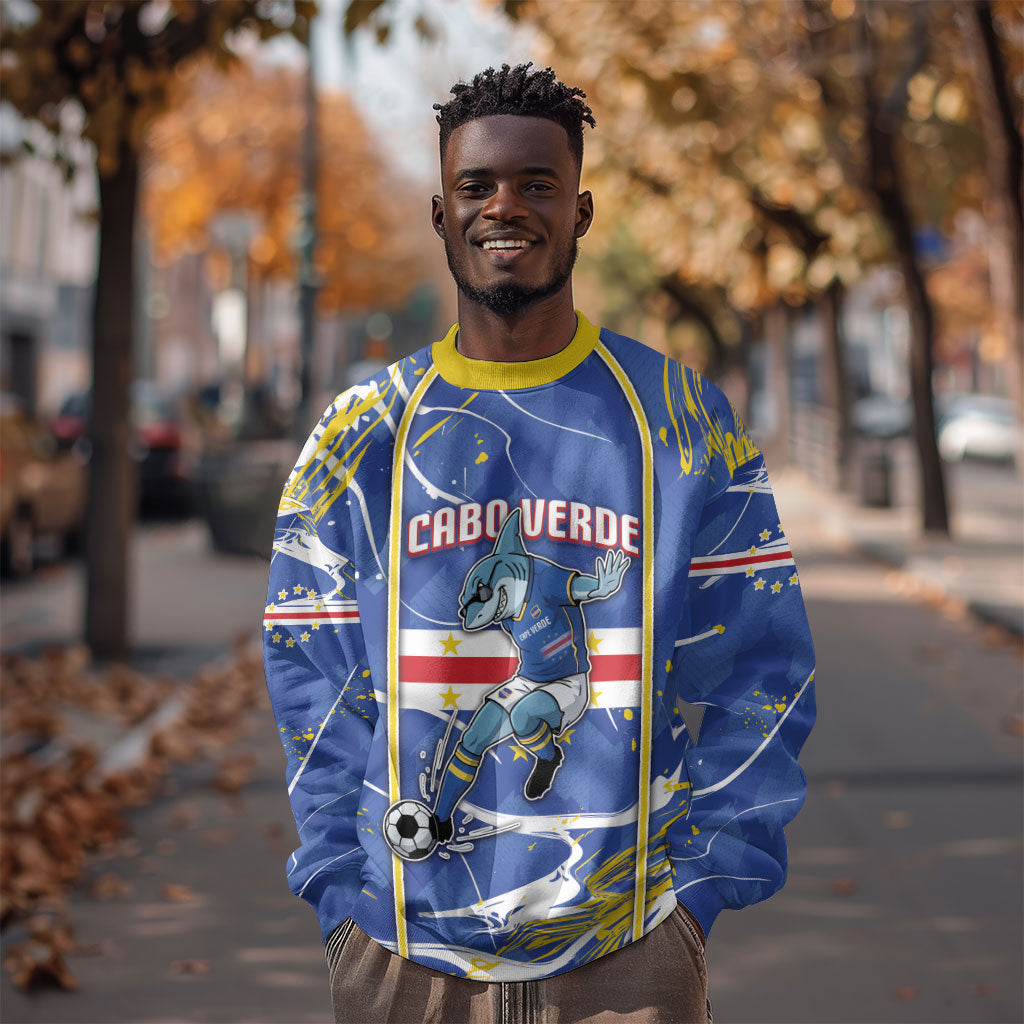 Custom Cape Verde Sweatshirt Blue Shark National Flag