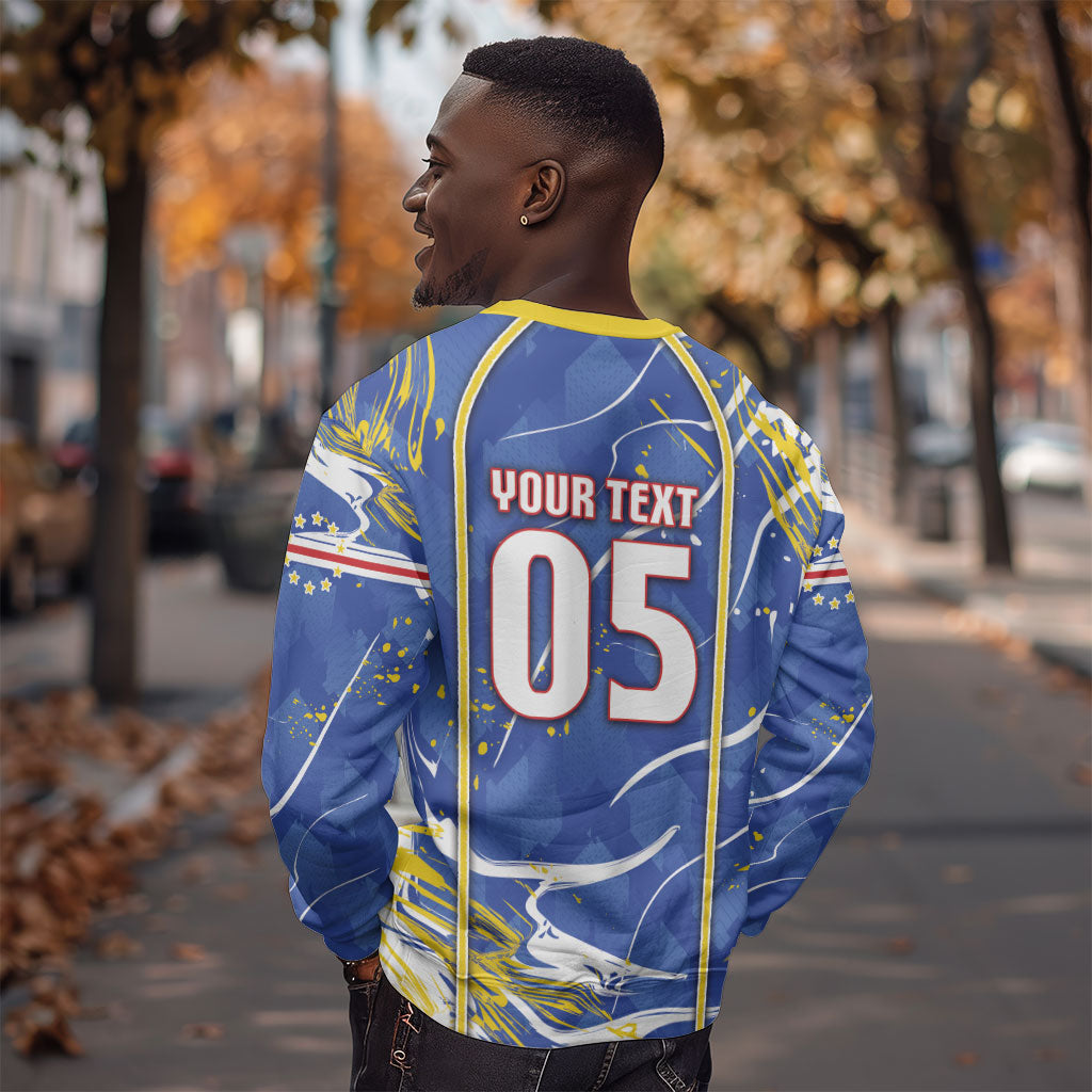 Custom Cape Verde Sweatshirt Blue Shark National Flag