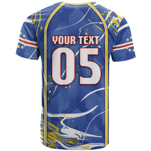 Custom Cape Verde T shirt Blue Shark National Flag
