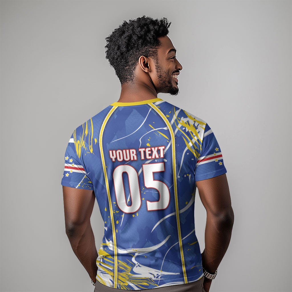 Custom Cape Verde T shirt Blue Shark National Flag