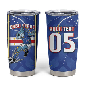 Custom Cape Verde Tumbler Cup Blue Shark National Flag