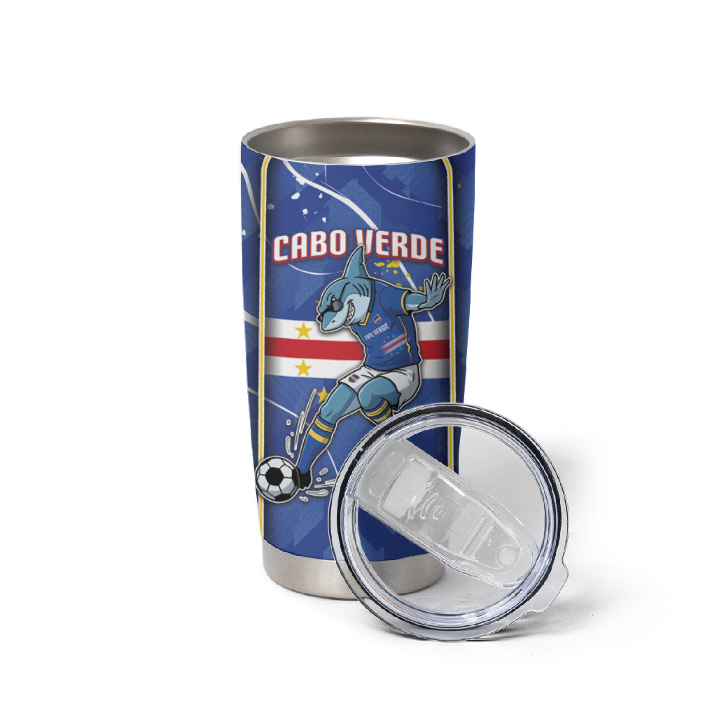 Custom Cape Verde Tumbler Cup Blue Shark National Flag