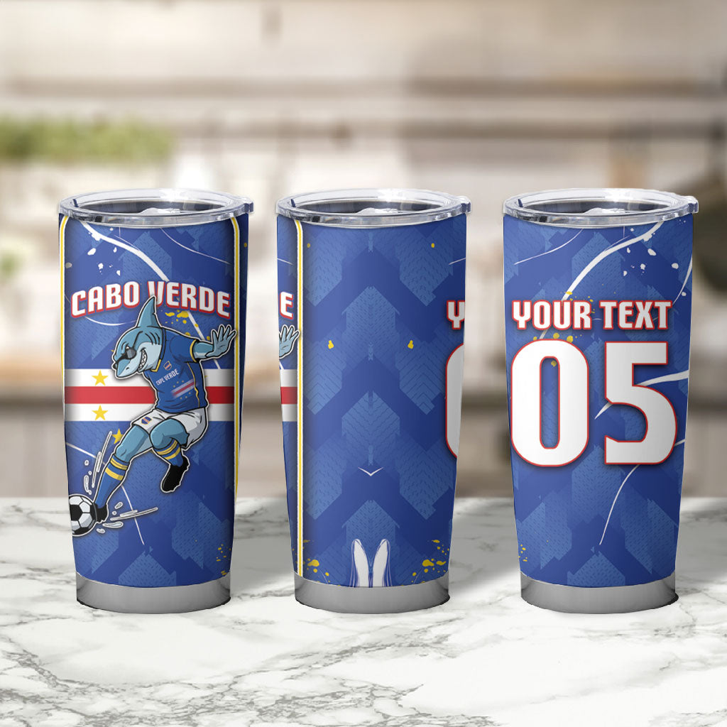 Custom Cape Verde Tumbler Cup Blue Shark National Flag