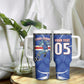 Custom Cape Verde Tumbler With Handle Blue Shark National Flag