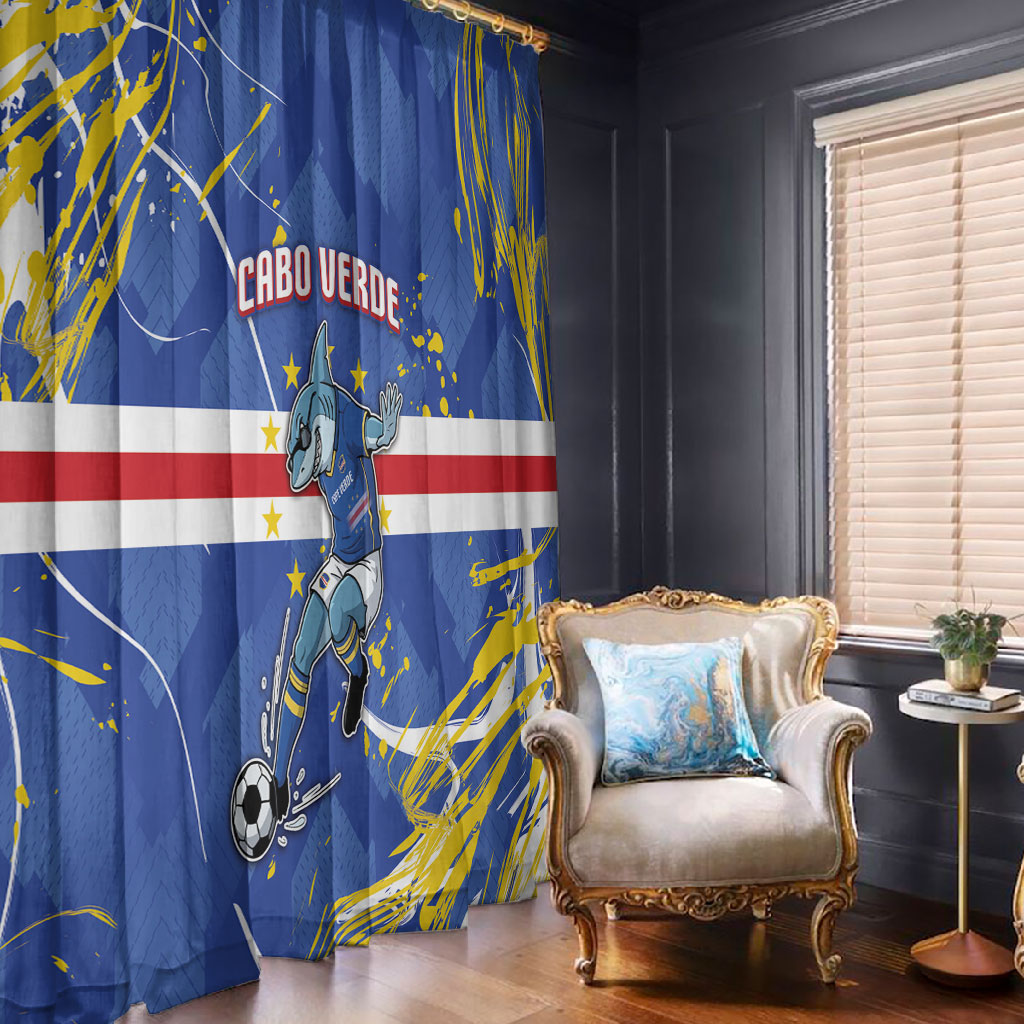 Cape Verde Window Curtain Blue Shark National Flag
